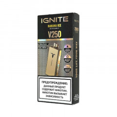 Электронная сигарета Ignite V250 Gold 25000 - Banana Ice (Банан лёд)